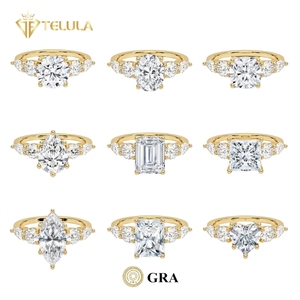 <span class=keywords><strong>Anelli</strong></span> di Lusso in Moissanite 3CT, Gioielli con <span class=keywords><strong>Cinque</strong></span> Pietre VVS Colore D Certificati GRA, Anello in Argento Sterling S925 - Product Image 1