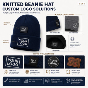 Custom Logo 3D Embroidered Acrylic <b>Beanie</b>-Unisex Winter Warm Adjustable <b>Hat</b> 26 Colors Wholesale Promotional Gift - Product Image 2