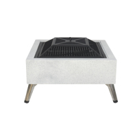 Foyer de jardin imitation béton gris barbecue foyer Table pieds pliables foyer d'extérieur
