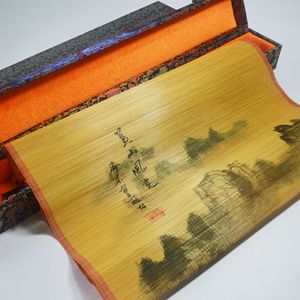 Bamboo Silk Painting Handmade Classical Landscape Art Gift Box For Home Decor Business Gifts ZLH-005 - Product Image 3