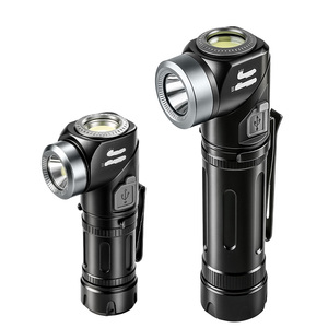 Phare en alliage d'aluminium 90 °   Lampe frontale rechargeable à LED COB réglable 400 mAh, 10 modes, aimant puissant, lampe de travail pour réparation automobile - Product Image 1