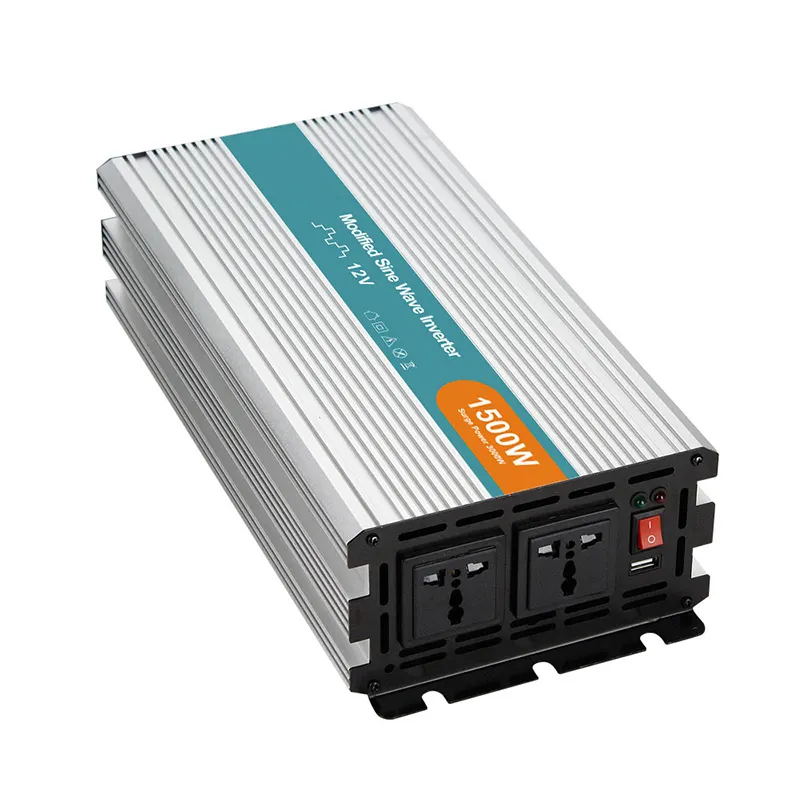 MSW 1500W 24VDC to 220VAC Solar power inverter off grid high efficiency LCD screen showing modify sine wave inverter