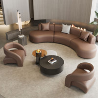 Ensemble de luxe léger pour salon, canapé modulaire incurvé moderne, idéal pour les salons et les villas
