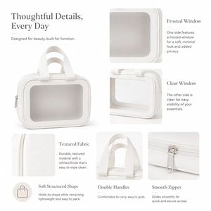 OEM ODM Custom Frosted PVC <b>Makeup</b> Bag Waterproof Travel Toiletry Pouch Beauty <b>Storage</b> Cosmetic Organizer Wholesale Factory - Product Image 5