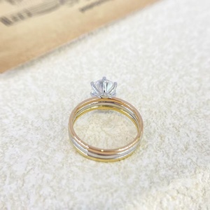 Oro Rosa Oro amarillo Oro blanco Oro 18K Oro Redondo Moissanite VVS D Color Anillo solitario Anillo de compromiso Regalo de boda para mujeres - Product Image 6