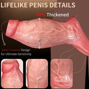 Anello per Pene Realistico di 2,5'' di Diametro, Riutilizzabile, Ingranditore del Pene, Elastico e Ispessito per Prolungare il Rapporto/Ingrandire il Piacere Sessuale - Product Image 2