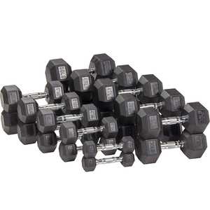 5-50lbs <span class=keywords><strong>5lb</strong></span>, 10lb, 15lb, 20lb, 25lb, 30lb, 35lb, 40lb, 45lb และ50lb Hex ยางดัมเบลชุด - Product Image 2