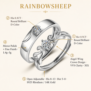 Set di Anelli in Moissanite Colore D VVS Taglio 3EX in Argento Sterling S925 Placcato Oro 14K Certificato GRA per Uso Quotidiano - Product Image 2