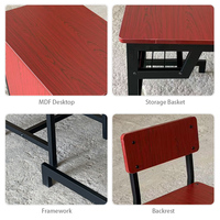 Conjunto de Escritorio y Silla Escolar Profesional para Estudiantes al por Mayor en Filipinas |   Muebles de Aula Duraderos de MDF para Uso en Educación Primaria