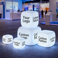 Cube lumineux LED personnalisé avec logo de marque, 16 couleurs RVB, publicité extérieure, boîte lumineuse cube, cube lumineux de Noël festif