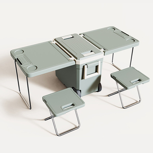 Gint New Out Roues Refroidisseur Camping Outdoor Gear Chilly Bins 32L <span class=keywords><strong>Table</strong></span> et chaises pliables Refroidisseur de <span class=keywords><strong>table</strong></span> de pique-nique - Product Image 2