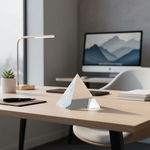 Piramide in Cristallo K9 100x100x100 mm, Elemento Decorativo per Ufficio - Product Image 3