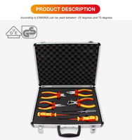 Ensemble d'outils d'électricien isolés VDE 1000V, 7 pièces, pinces et tournevis CRV S2 avec étui en aluminium pour l'entretien, vente en gros OEM