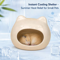 Nouveau Repaire Rafraîchissant en Céramique Fait Main pour Hamster, Lit Adorable pour Petits Animaux, Nid en Céramique Émaillée, Habitat d'Été pour Cage