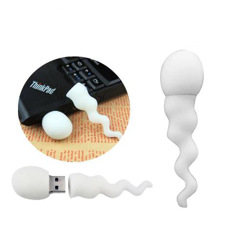 Cartoon Sperm USB Flash Drive 2.0 1GB to 64GB PVC Pen Memory Stick Creative Gift Pendrive 3.0 Stock Products