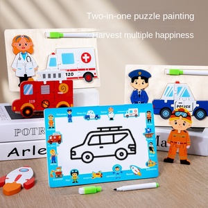 Bán chạy nhất 2 trong 1 người 3D câu đố với bảng vẽ đồ chơi bằng gỗ với thiết kế kẹp sách và hình ảnh hoạt hình - Product Image 4