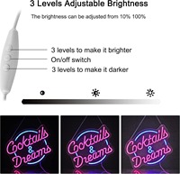 Enseigne néon LED bicolore « Cocktails & Rêves » – Décoration murale pour bars, pubs et clubs