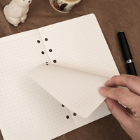 Inserts de planificateur esthétiques avec logo personnalisé, recharge pour classeur 6 trous, papier ligné quadrillé 5 mm