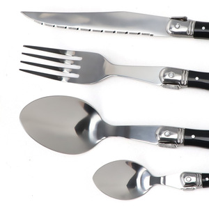 Chất lượng cao thép không gỉ <span class=keywords><strong>ABS</strong></span> xử lý thiết lập dao kéo 4 mảnh bít tết dao muỗng nĩa muỗng cà phê Flatware Bộ đồ ăn - Product Image 3