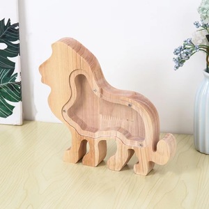 Tirelire en bois moderne et écologique de haute qualité pour enfants, design transparent, antivol et portable, vente en gros - Product Image 4