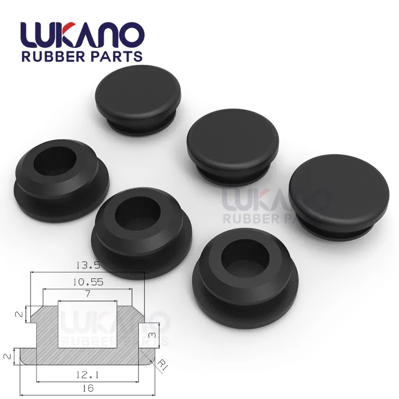12mm Solid black silicon rubber stopper hole plug