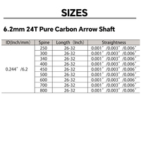 Flèches en carbone pur-ID3.2mm, 4.2mm, 6.2mm, 25-32 pouces-Conçu pour la chasse et le tir avec des arcs classiques et longs