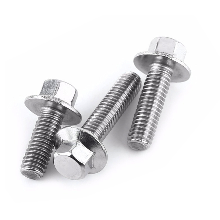 Fastener 32mm flanged hexagon head bolts Stainless Steel M4 M6 M8 M10 M12 DIN 6921 Hex Flange Bolt 3/18-16 stainless bolt