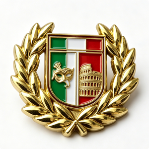 Italy Flag Colosseum Mask Custom Metal <b>Pin</b> Other Plating Hard Enamel Souvenir <b>Badge</b> Irregular Shape Modern Traditional Theme - Product Image 4