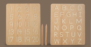 Lavagna in legno Baby Early Education numeri Montessori lettere Toy Board Kid figure geometriche pratica scrittura strumento Board - Product Image 3