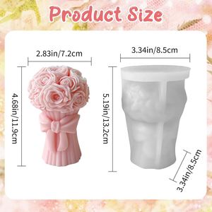 Molde de Jabón Esférico en Forma de Rosa, Grande, Hecho a Mano, Decoración Romántica 3D, de Grado Alimenticio, Ecológico, en Bolsa OPP - Product Image 2