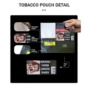 Sachets refermables pour tabac à cigarettes, 30g, 50g, 100g, emballage anti-odeur, sachets refermables pour tabac - Product Image 5
