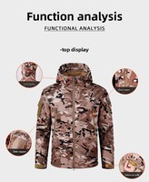 Ensemble d'uniformes tactiques de camouflage pour la chasse en plein air, respirant, imperméable, uniforme tactique de sécurité pour hommes avec veste et pantalon