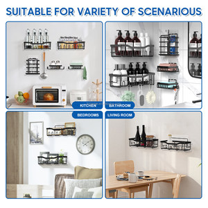 5 Trong 1 Kim Loại Góc Tắm Caddy Treo Tường Lưu Trữ Giá Tổ Chức Phòng Tắm Kệ Móc Không Khoan Yêu Cầu Phụ Kiện Thiết Lập - Product Image 6