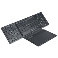 Keyboard Lipat Nirkabel BT B055 dengan Touchpad, Keyboard Saku Lipat untuk Laptop, Ponsel, Tablet, Keyboard Nirkabel Isi Ulang