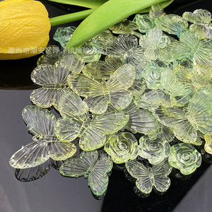 Chaîne de cheveux en acrylique translucide dégradé bicolore motif papillon rose pour bijoux DIY et accessoires de décoration décontractée - Product Image 2