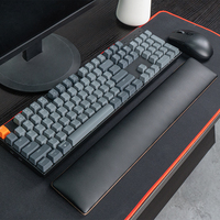 Tapis de poignet de bureau de jeu Support de poignet de clavier pour ordinateur portable Repose-poignet en bois de frappe facile Clavier en cuir PU poignet R