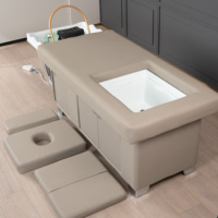 Fauteuil de lavage et de massage multifonctionnel en cuir avec circulation d'eau, lit de pédicure et shampoing pour salon de coiffure et spa, modèle 2025