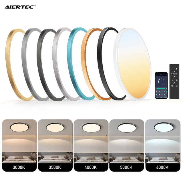 Modern Smart Dimmable 24W Ultra-Thin LED Ceiling Panel Light Surface Mounted for Home Office Hotel Living Room