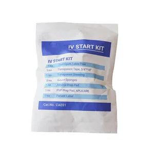 Consommables médicaux Kit de soins infirmiers à l'aiguille à demeure Kits de démarrage IV stériles jetables médicaux Kit de garrot IV