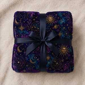 Manta Personalizada con Estampado de Astrología Celestial y Galaxia, Manta Suave y Esponjosa de Felpa para Sofá, Venta al Por Mayor OEM ODM - Product Image 5