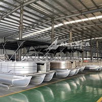 Norme Canada/États-Unis 8.2m 27ft Nouveau design Ponton en aluminium Catamaran de loisirs Pont en bois marin Bateau de fête