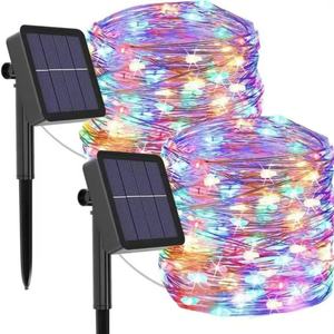 Guirnalda de Luces Solares de 12 Metros con 100 LED, IP65 Impermeable, Cable de Cobre, Decoración Solar para Jardín, Calle y Árboles - Product Image 1