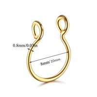 Perhiasan Tubuh Tanpa Tindik dari Baja Tahan Karat, Anting Hidung Bentuk U, Cuff Hidung Palsu, Cincin Hidung untuk Pria dan Wanita