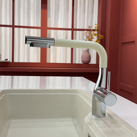 Robinet de salle de bain STOCCO moderne à poignée unique en laiton chromé, extractible, à poser sur le plan, 3 modes de pulvérisation, rotation à 360°, avec cartouche céramique