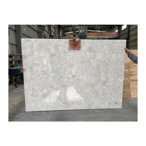 Revêtement mural en pierre semi-précieuse naturelle, panneau mural en cristal de quartz blanc - Product Image 3