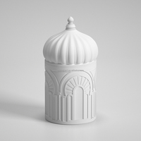 Nouvelles décorations islamiques du Ramadan, pots à bougies en béton de 10 oz, pots à bougies en ciment de luxe personnalisés avec couvercles pour bougies parfumées