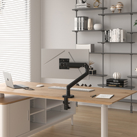 Support de bureau en aluminium moulé sous pression blanc de haute qualité, fixation par pince, bras de support pour écran LCD unique, 13-34 pouces, charge 3-11 kg, VESA 75*75/100*100