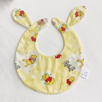 Bavoirs en mousseline 100 % coton à oreilles de lapin, antibactériens, lavables, unisexe, pour bébés et tout-petits, serviette anti-bave, lingette humide - Grande Vente