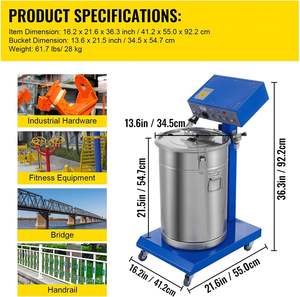 Máquina de recubrimiento en polvo electrostático <span class=keywords><strong>SMET</strong></span> 50W 45L con pintura de pistola pulverizadora Sistema de recubrimiento en polvo de 450g por minuto (50W 45L) - Product Image 3