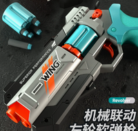 Dropshipping Shopify Revolver Blaster Toy Soft Bullet Battery Powered ABS Plastic 100-150fps Unisexe pour enfants, jeu en plein air, cadeau
